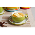 Haonai designed colored ceramic coffee cup and saucer set